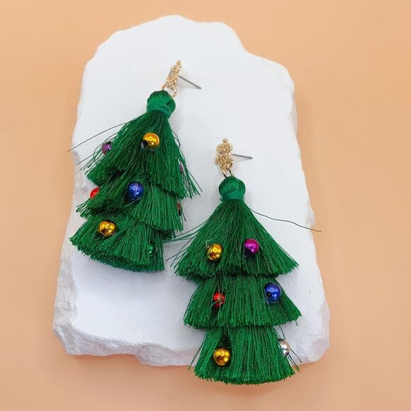 Christmas Tree Christmas Tree Dangle Drop Earrings - Picture 4 of 13